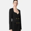 Rochie blezer din lână cu două rânduri de nasturi Rochie blezer din lână cu două rânduri de nasturi