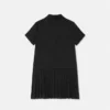 Rochie cămașă plisată din satin jacquard pentru copii Rochie cămașă plisată din satin jacquard pentru copii