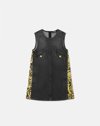 Rochie din denim cu imprimeu pentru copii Rochie din denim cu imprimeu pentru copii