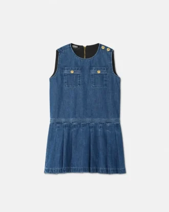 Rochie din denim plisată pentru copii Rochie din denim plisată pentru copii