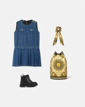 Rochie din denim plisată pentru copii Rochie din denim plisată pentru copii