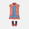 Rochie din mătase twill cu imprimeu pentru copii Rochie din mătase twill cu imprimeu pentru copii