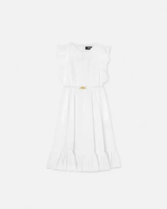 Rochie din poplin de bumbac brodată pentru copii
