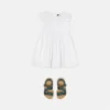 Rochie din poplin de bumbac brodată pentru copii Rochie din poplin de bumbac brodată pentru copii