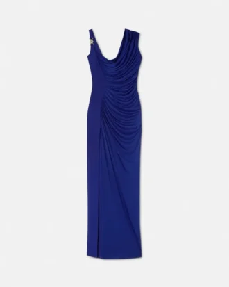 Rochie drapată din crep satinat Envers