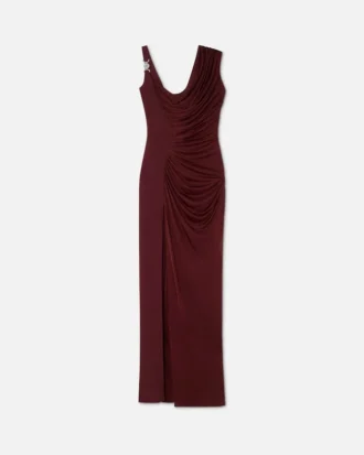 Rochie drapată din crep satinat Envers