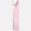 Rochie drapată din crep satinat Envers Rochie drapată din crep satinat Envers