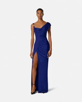 Rochie drapată din crep satinat Envers