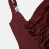 Rochie drapată din crep satinat Envers Rochie drapată din crep satinat Envers