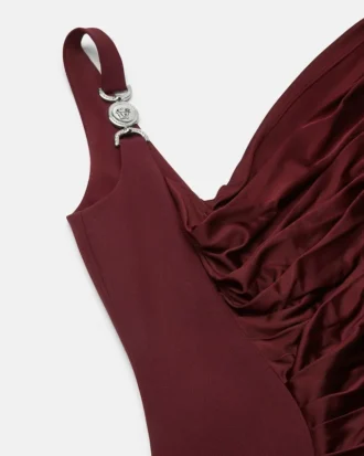Rochie drapată din crep satinat Envers