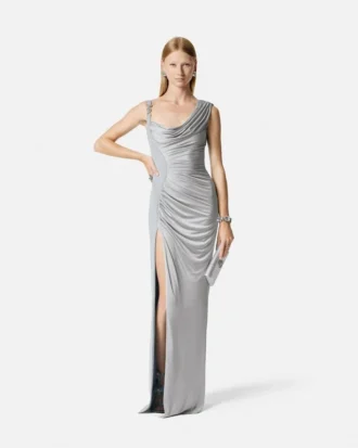 Rochie drapată din crep satinat Envers
