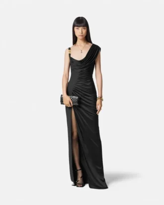Rochie drapată din crep satinat Envers