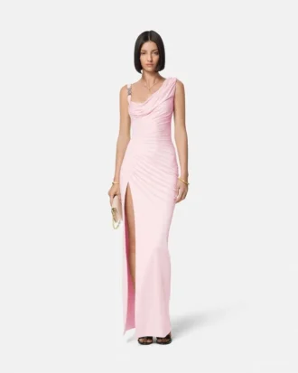Rochie drapată din crep satinat Envers