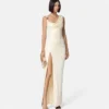 Rochie drapată din crep satinat Envers Rochie drapată din crep satinat Envers