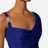Rochie drapată din crep satinat Envers Rochie drapată din crep satinat Envers