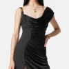 Rochie drapată din crep satinat Envers Rochie drapată din crep satinat Envers