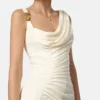 Rochie drapată din crep satinat Envers Rochie drapată din crep satinat Envers