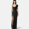 Rochie drapată din crep satinat Envers Rochie drapată din crep satinat Envers