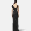 Rochie drapată din crep satinat Envers Rochie drapată din crep satinat Envers