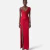 Rochie drapată din jersey de viscoză Rochie drapată din jersey de viscoză