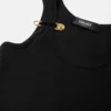 Rochie drapată din tricot cu nervuri și ac de siguranță Rochie drapată din tricot cu nervuri și ac de siguranță