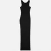Rochie drapată din tricot cu nervuri și ac de siguranță Rochie drapată din tricot cu nervuri și ac de siguranță