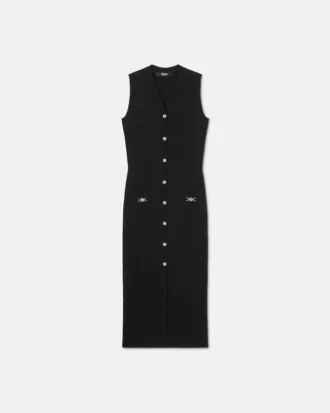 Rochie maxi din tricot de lână și cașmir