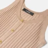 Rochie maxi fără mâneci din tricot cu nervuri Vanisé Rochie maxi fără mâneci din tricot cu nervuri Vanisé