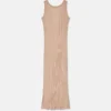 Rochie maxi fără mâneci din tricot cu nervuri Vanisé Rochie maxi fără mâneci din tricot cu nervuri Vanisé
