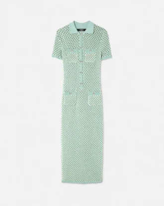 Rochie maxi polo din tricot croșetat
