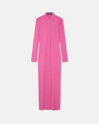 Rochie maxi tip cămașă ajustată