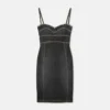 Rochie midi ajustată din denim împodobită Rochie midi ajustată din denim împodobită