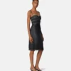 Rochie midi ajustată din denim împodobită Rochie midi ajustată din denim împodobită