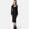 Rochie midi cu decupaj și cataramă barocă Rochie midi cu decupaj și cataramă barocă