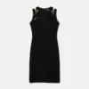 Rochie midi din cady cu ac de siguranță Rochie midi din cady cu ac de siguranță