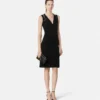 Rochie midi din cady cu ac de siguranță Rochie midi din cady cu ac de siguranță