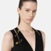 Rochie midi din cady cu ac de siguranță Rochie midi din cady cu ac de siguranță