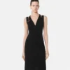 Rochie midi din cady cu ac de siguranță Rochie midi din cady cu ac de siguranță