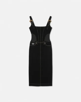 Rochie midi din denim cu cataramă barocă