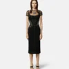 Rochie midi din denim cu cataramă barocă Rochie midi din denim cu cataramă barocă