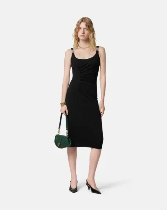 Rochie midi din jersey creponat elastic