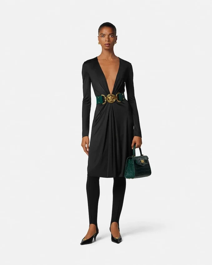 Rochie midi din jersey de viscoză Rochie midi din jersey de viscoză
