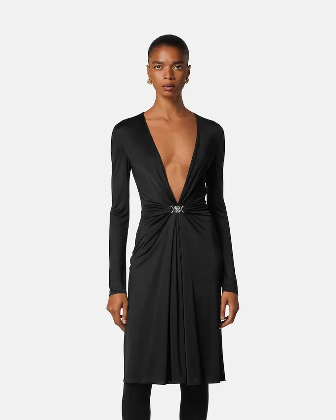 Rochie midi din jersey de viscoză Rochie midi din jersey de viscoză