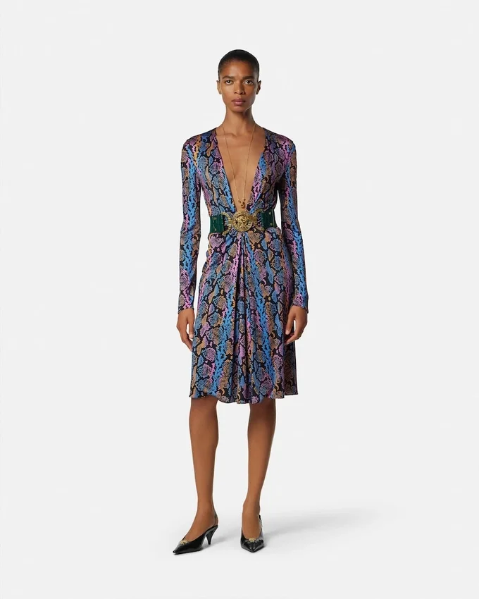 Rochie midi din jersey de viscoză cu imprimeu Rochie midi din jersey de viscoză cu imprimeu