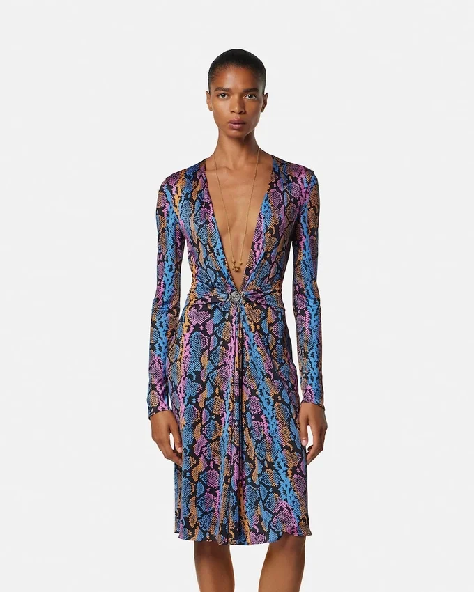 Rochie midi din jersey de viscoză cu imprimeu Rochie midi din jersey de viscoză cu imprimeu