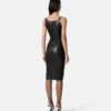 Rochie midi din piele cu corset Rochie midi din piele cu corset