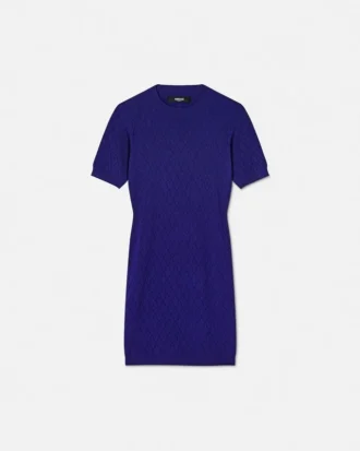 Rochie midi din tricot jacquard cu imprimeu V Allover