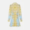Rochie mini cămașă din twill de mătase imprimat Rochie mini cămașă din twill de mătase imprimat