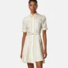 Rochie mini cămașă din twill de mătase imprimat Rochie mini cămașă din twill de mătase imprimat