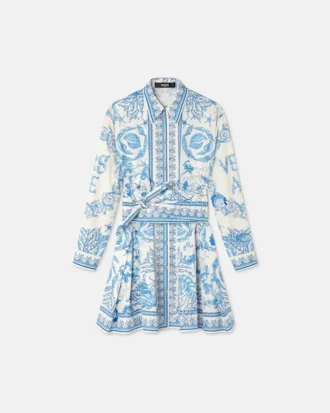 Rochie mini cămașă evazată Underwater Barocco
